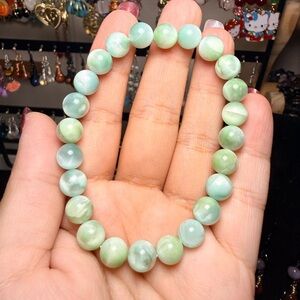 🌙 8mm Green Moonstone Bracelet – Heart-Healing Glow 💚✨